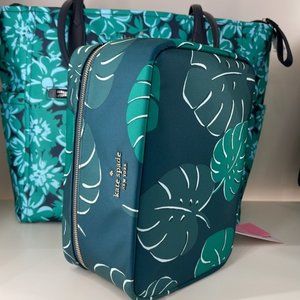 Kate Spade Chelsea Medium Monstera Leaves Cosmetic Case